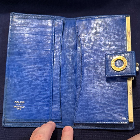 Celine Blue Textured Women's Wallet - Picture 6 of 6